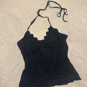 Moda International Black Lace Halter Camisole Top